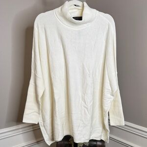 Joseph A Off-White Turtleneck Poncho Sweater Size 1X